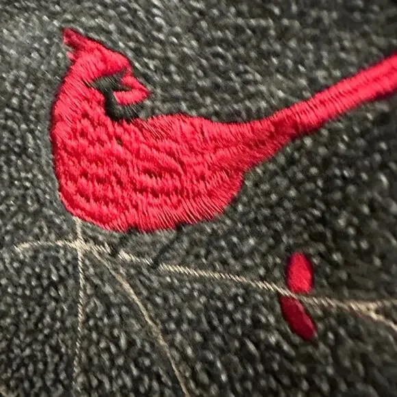 Croft & Barrow Micro Fleece Embroidered Cardinal Zip Up Jacket Sweater SMALL - Picture 7 of 15